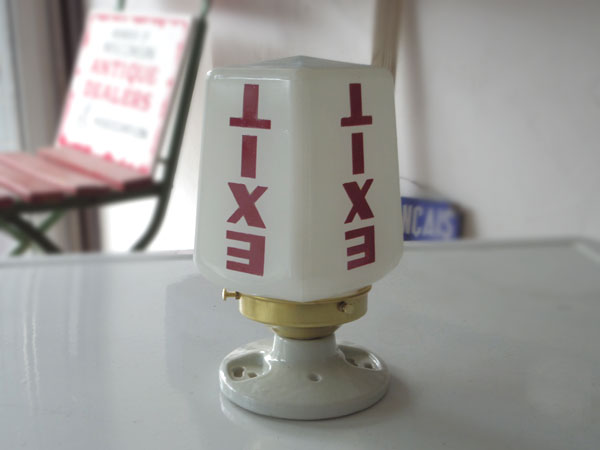 JigsawVintageCo,】新品 陶器のシーリングライト+EXIT ガラス グローブ