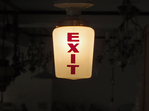 JigsawVintageCo,】新品 陶器のシーリングライト+EXIT ガラス グローブ