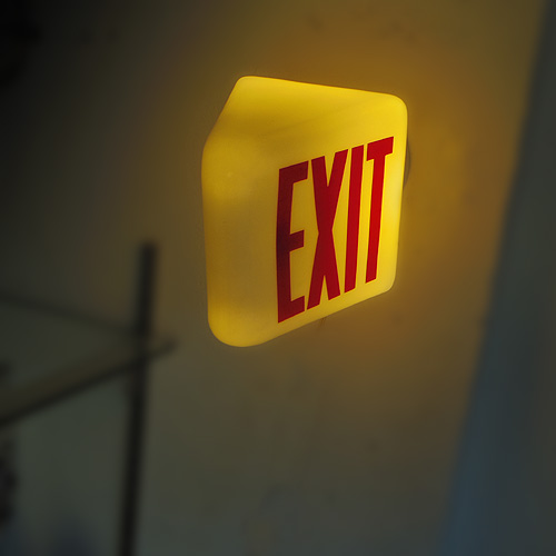 JigsawVintageCo,】シーリングライト（黒）+アンティーク EXIT ガラス