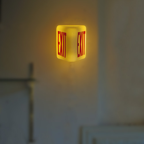 JigsawVintageCo,】シーリングライト（黒）+アンティーク EXIT ガラス