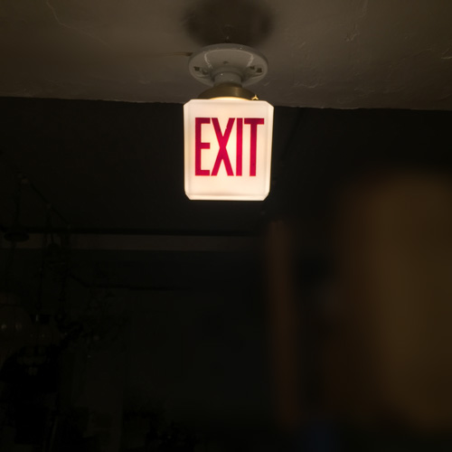 JigsawVintageCo,】新品 陶器のシーリングライト+EXIT ガラスシェード