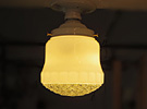 陶器シーリングライト+アンティークガラスシェードB　天井照明
