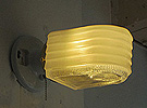 陶器ウォールブラケット+アンティークガラスシェード　壁付照明
